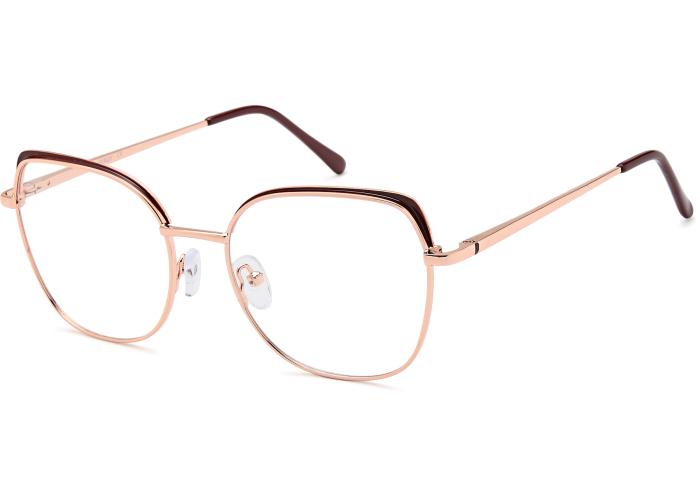 Une monture optique aux nuances bordeaux et rosées