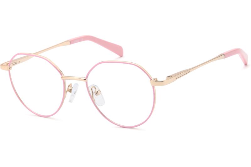 Une monture optique junior aux tons rose pastel